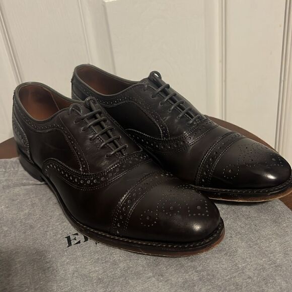 🔥🔥 ALLEN EDMONDS "Strand" Cap-Toe Oxford Dress Shoes Size 9.5 B - Carbon Gray - Picture 4 of 16